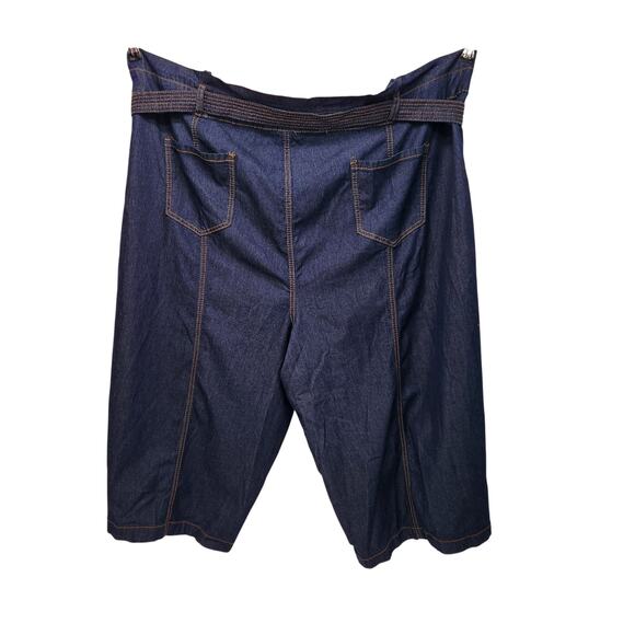 NWT Ashley Stewart Dark Blue Chambray Denim Capri Pants Plus Women's 32 (5XL) - Picture 9 of 10